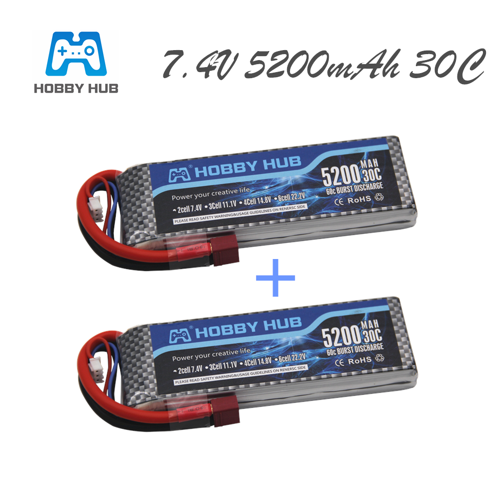 7.4 V 5200 mAh 30C 2S 1P Lipo  - Rc Roc Hobby avis et prix