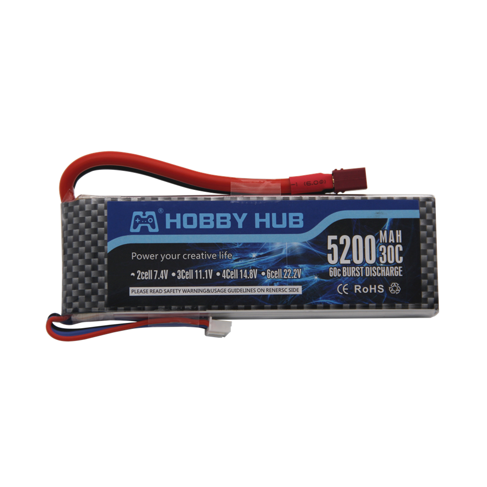 7.4 V 5200 mAh 30C 2S 1P Lipo  - Rc Roc Hobby avis et prix